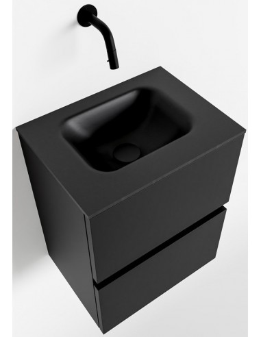 ADA Komplet badmiljø centreret håndvask B40 x H50 cm MDF - Sort/Sort