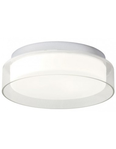 NAJI Badeværelseslampe i metal og glas Ø35 cm 1 x 18W SMD LED - Krom/Hvid