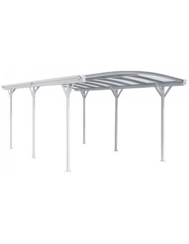FALO Carport i aluminium og polycarbonat H240 x B505 x D300 cm - Hvid