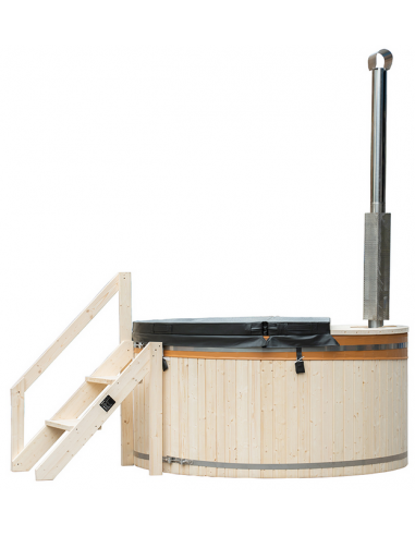 SKANDI L Vildmarksbad med indvendig ovn i gran & PVC Ø210 cm