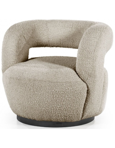 Sharon rotérbar lænestol i metal og polyester H76 cm - Sort/Sand