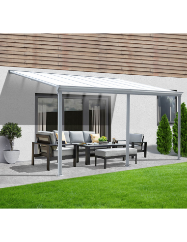 SOLIS Terrasseoverdækning i aluminium og polycarbonat 434 x 303 cm - Hvid