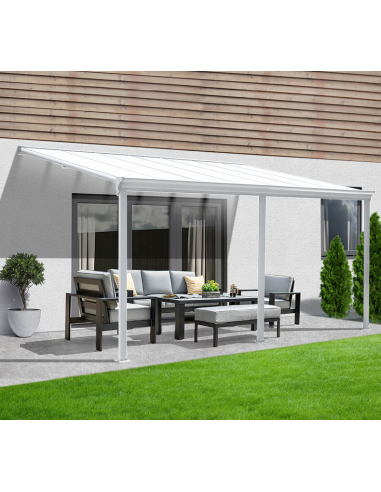 SOLIS Terrasseoverdækning i aluminium og polycarbonat 495 x 303 cm - Hvid