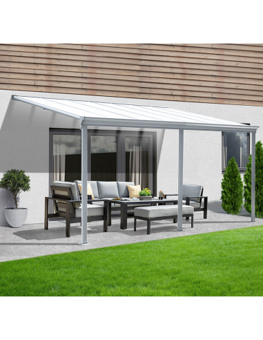 SOLIS Terrasseoverdækning i aluminium og polycarbonat 557 x 303 cm - Hvid