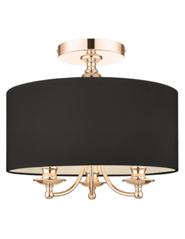 Abu Dhabi Loftlampe i metal og tekstil Ø40 cm 3 x E14 - Guld/Sort