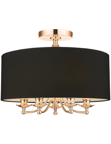 Abu Dhabi Loftlampe i metal og tekstil Ø50 cm 5 x E14 - Guld/Sort