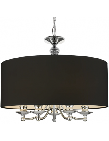 Abu Dhabi Loftlampe i metal og tekstil Ø50 cm 5 x E14 - Krom/Sort