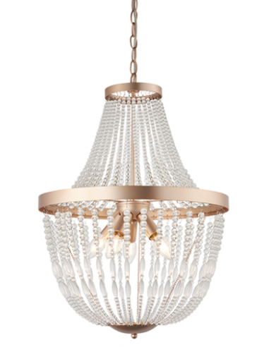 Celine Lysekrone i metal og glas Ø45 cm 5 x E14 - Rødguld