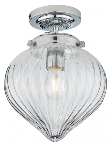 Cheston Badeværelslampe i metal og glas Ø24 cm 1 x E27 - Krom/Klar