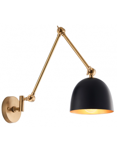 Lehal Væglampe i metal H20 - 65 cm 1 x E27 - Antik messing/Mat sort