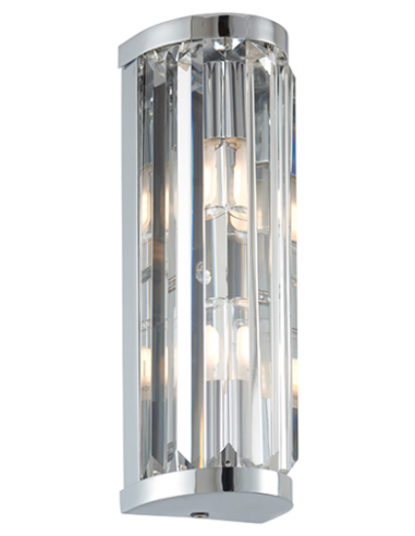 Shimmer Badeværelslampe i metal og glas H25,5 cm 2 x G9 - Poleret krom/Klar