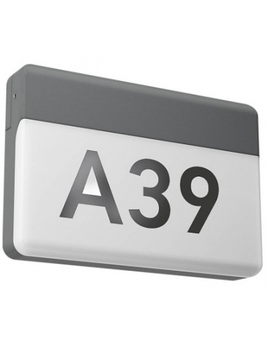 CIVIC Væglampe i aluminium og polycarbonat B20 cm 1 x 13,5W SMD LED - Mat mørkegrå/Hvid