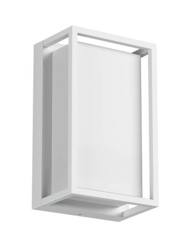 QUADRIS Væglampe i aluminium og polycarbonat H24 cm 1 x 12W SMD LED - Mat sandhvid