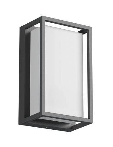 QUADRIS Væglampe i aluminium og polycarbonat H24 cm 1 x 12W SMD LED - Mat mørkegrå