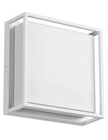 QUADRIS Væglampe i aluminium og polycarbonat H25 cm 1 x 20W SMD LED - Mat sandhvid