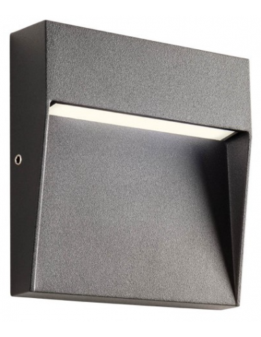 LANDER Væglampe i aluminium og polycarbonat H10,5 cm 1 x 3W SMD LED - Mat mørkegrå