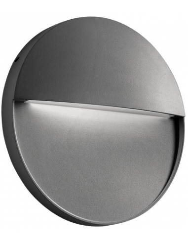 LANDER Væglampe i aluminium og polycarbonat Ø16 cm 1 x 6W SMD LED - Mat mørkegrå