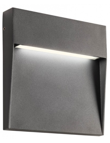 LANDER Væglampe i aluminium og polycarbonat H16 cm 1 x 6W SMD LED - Mat mørkegrå