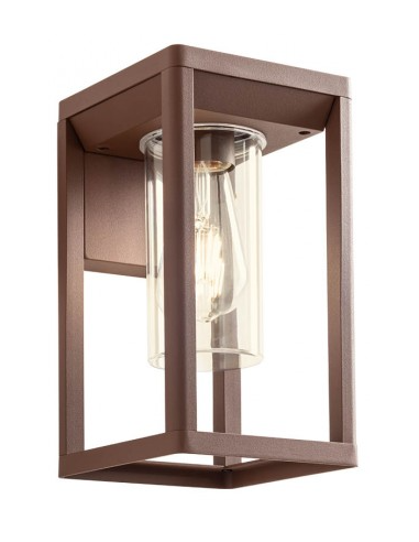 LAGOS Væglampe i aluminium og polycarbonat H27 cm 1 x E27 - Mat mørkebrun