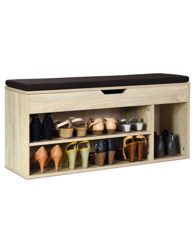 Skoreol i møbelplade og polyester 104 x 30 cm - Natur/Mørkebrun