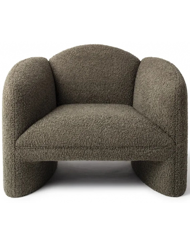 NACHII Lænestol i plys polyester H79 cm - Mørk mosgrøn