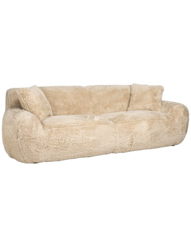 Comfy 3-personers sofa i polyester plys B241 cm - Sand