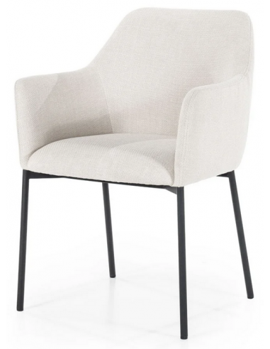 Paul spisebordsstol i metal og polyester H82 cm - Sort/Beige