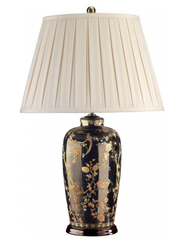 Black Birds Bordlampe i porcelæn og polyester H74 cm 1 x E27 - Sort/Guld/Creme