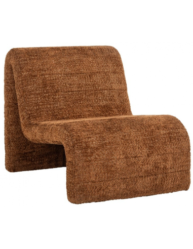 Kelly lænestol i polyester plys H76 cm - Kanel