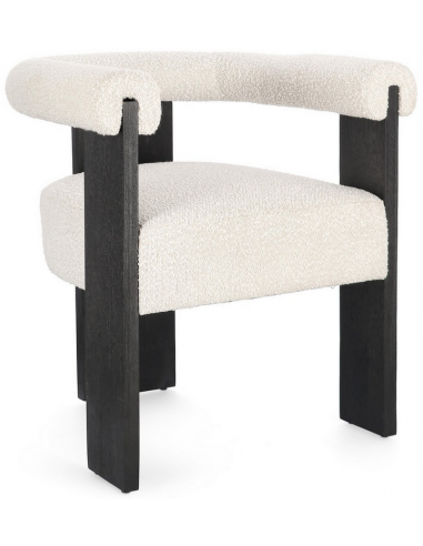 Agape spisebordsstol i fyrretræ og polyester H71 cm - Sort/Natur