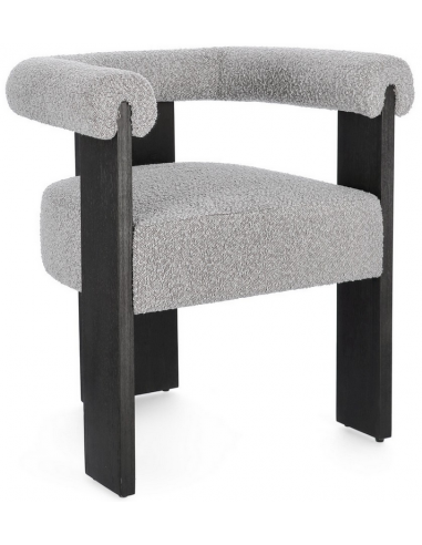 Agape spisebordsstol i fyrretræ og polyester H71 cm - Sort/Grå