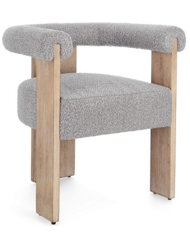 Agape spisebordsstol i fyrretræ og polyester H71 cm - Natur/Grå