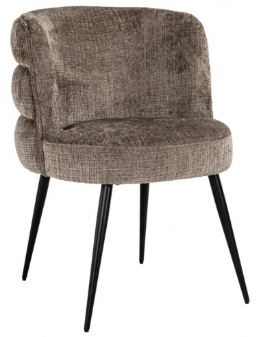 Stella spisebordsstol i chenille H83 cm - Sort/Stengrå