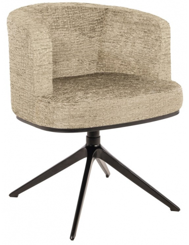 Cheyenne rotérbar spisebordsstol i polyester H77 cm - Sort/Sand