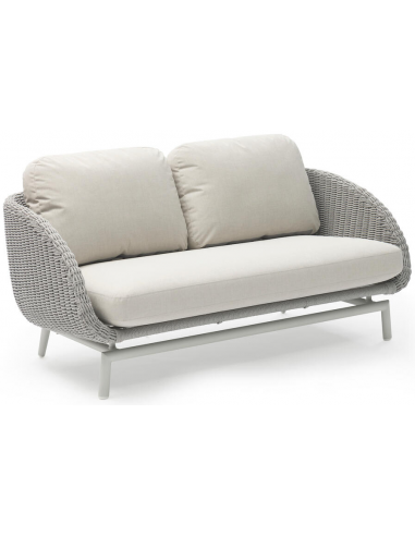 Scoop loungesofa i aluminium og Couturetex B203 cm - Lysegrå/Greige