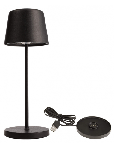 Canis Mini inden-/udendørs trådløs bordlampe H20,8 cm 2,3W LED - Mat sort