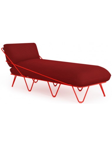 Diabla Valentina solseng i stål og tekstil 164 x 63 cm - Rød/Hexagon rød