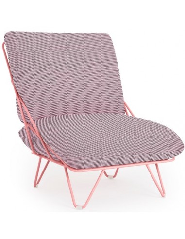 Diabla Valentina loungestol i stål og tekstil 66 x 86 cm - Pink/Hexagon pink
