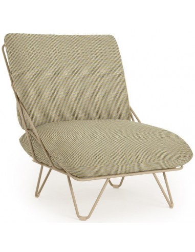 Diabla Valentina loungestol i stål og tekstil 66 x 86 cm - Sand/Domino Joker gul meleret