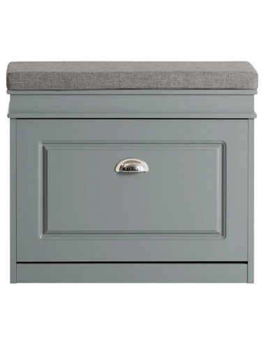 Skobænk i møbelplade og polyester H51 x B61 x D24 cm - Grå/Grå