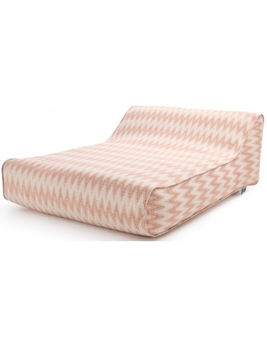 LAZY XXL Oppustelig solseng i TPU og Sunbrella 180 x 140 cm - Zigzag rust