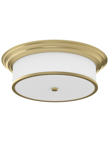 Famburo Plafond i metal, tekstil og glas Ø49 cm 4 x E14 - Mat guld/Cremehvid/Mat hvid