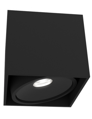 Cardi l Påbygningsspot med kip i aluminium 13,2 x 13,2 cm 1 x GU10 - Sort