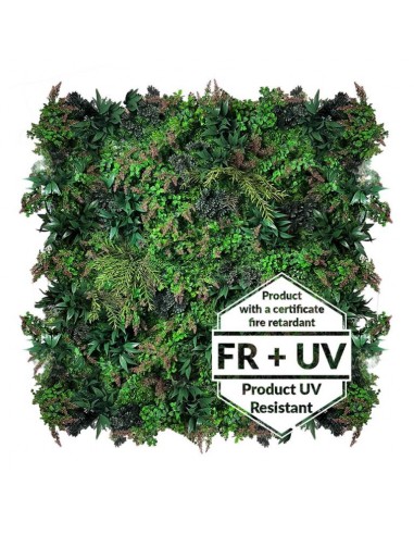 Semiramida Plantevæg med kunstige planter brandhæmmet og UV resistent 100 x 50 cm