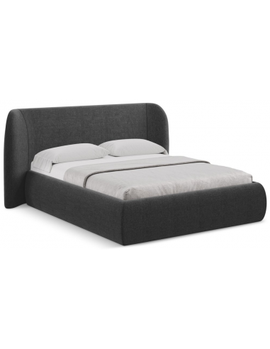 Hauke sengeramme i chenille med opbevaring og sengegavl 160 x 200 cm - Antracit