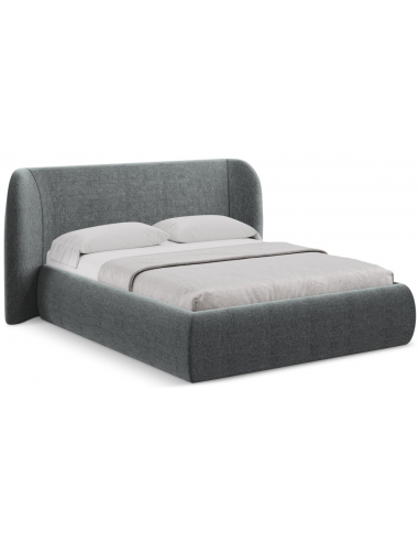 Hauke sengeramme i chenille med opbevaring og sengegavl 160 x 200 cm - Grafitgrå