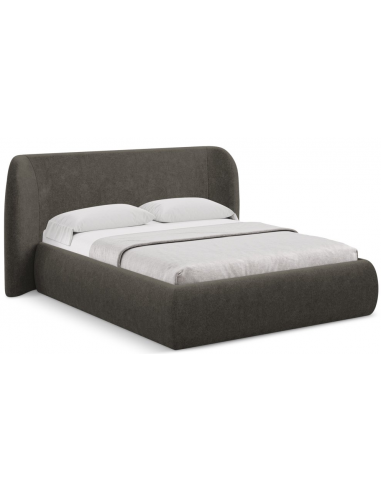 Hauke sengeramme i bouclé med opbevaring og sengegavl 160 x 200 cm - Brun