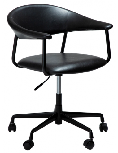 ROVER kontorstol i metal og PU-læder H71,5 - 83,5 cm - Sort/Vintage sort