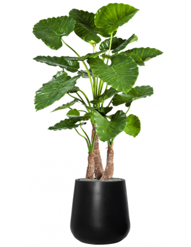Sammenplantning med krukke og kunstig Alocasia Calidora plante H164 cm