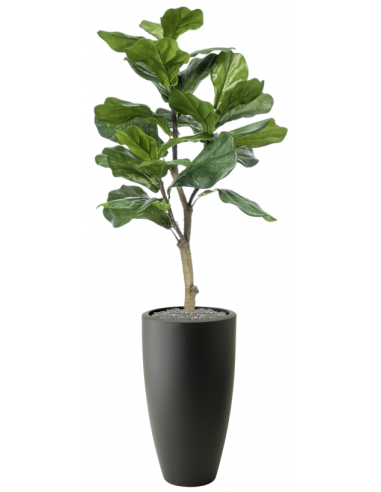 Sammenplantning med krukke og kunstig Ficus Lyrata plante H140 cm